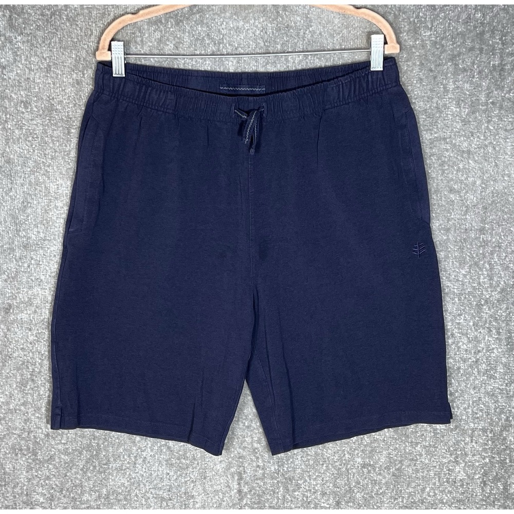 Coolibar Newport Saturday Lounge Shorts Men Sz Large Blue Pockets UPF 50 Pull On